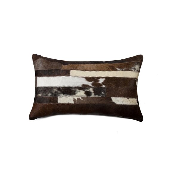 Natural Home Decor Torino Madrid Cowhide Pillow | 1-Piece | Chocolate & natural - Picture 1 of 2